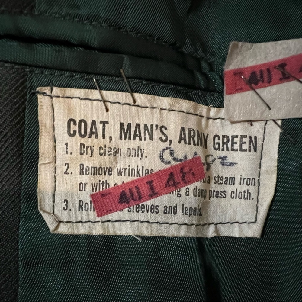 Men’s military jacket XL 38L long coat embroidered patched army green outerwear - Picture 4 of 15